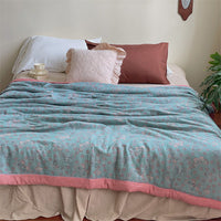 HKM-151123 Double-Layer Cotton Jacquard Summer Blanket - 200x230 cm, Soft Soybean Fiber Blend