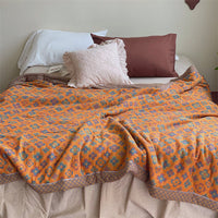 HKM-151123 Double-Layer Cotton Jacquard Summer Blanket - 200x230 cm, Soft Soybean Fiber Blend