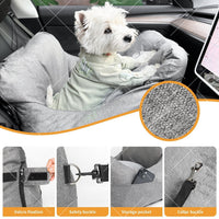 HKM-151315 Removable and Washable Travel Pet Car Kennel for Dogs - Beige and Gray, 60x50x38cm