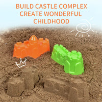 HKM-151379 Creative Sand Beach Toy Set for Kids - 5pcs ABS Plastic Truck, Car, and Castle Molds