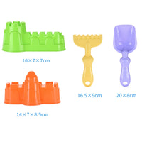 HKM-151379 Creative Sand Beach Toy Set for Kids - 5pcs ABS Plastic Truck, Car, and Castle Molds
