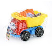 HKM-151379 Creative Sand Beach Toy Set for Kids - 5pcs ABS Plastic Truck, Car, and Castle Molds