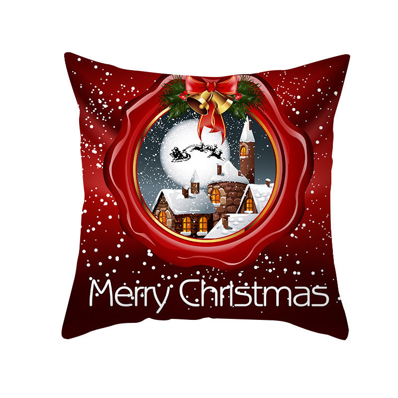 HKM-151507 Nordic Style Christmas Peach Skin Cushion Cover - 45x45cm, No Pillow Core