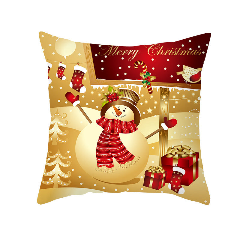 HKM-151507 Nordic Style Christmas Peach Skin Cushion Cover - 45x45cm, No Pillow Core