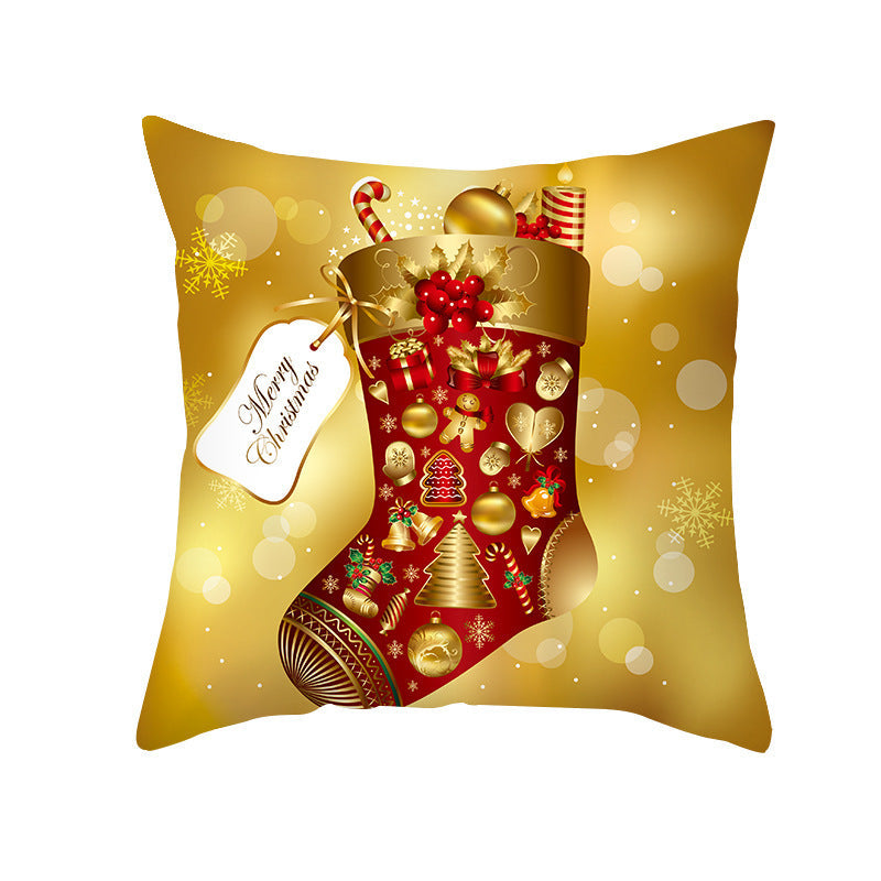 HKM-151507 Nordic Style Christmas Peach Skin Cushion Cover - 45x45cm, No Pillow Core