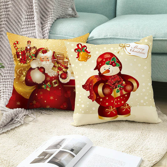 HKM-151507 Nordic Style Christmas Peach Skin Cushion Cover - 45x45cm, No Pillow Core
