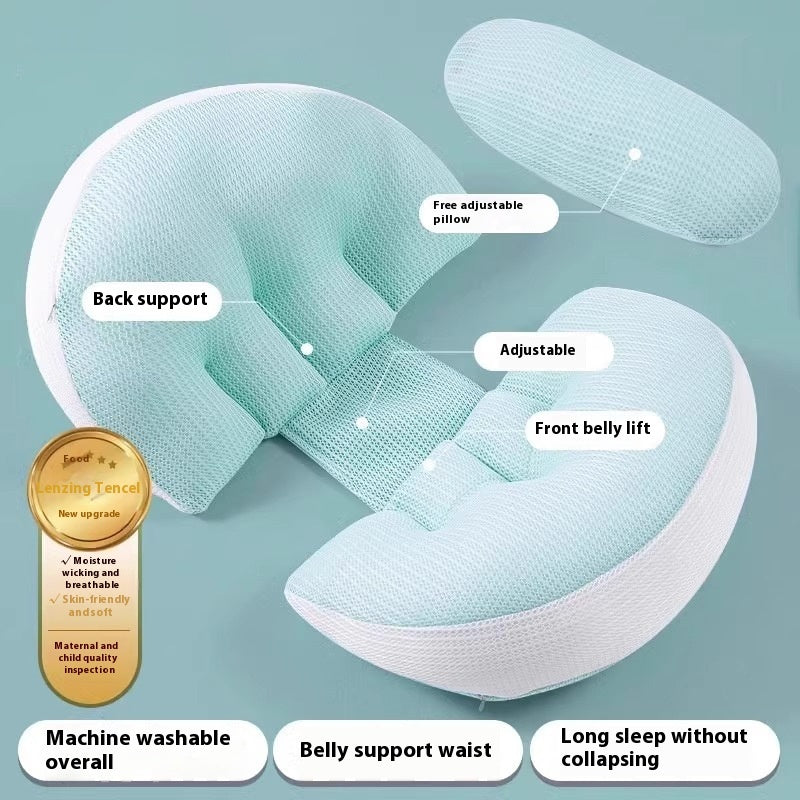 HKM-151571 Pregnancy Support Pillow with Waist Pad and Auxiliary Pillow - Modern Style, Multiple Colors