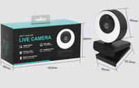 HKM-151635 1080P USB Camera with Built-in Microphone and Night Vision for Desktop and Notebook Use