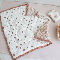 HKM-151699 Cozy Ruffled Cotton Quilt for Kids - Autumn & Winter Designs, 100x100cm
