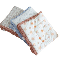 HKM-151699 Cozy Ruffled Cotton Quilt for Kids - Autumn & Winter Designs, 100x100cm