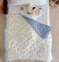HKM-151699 Cozy Ruffled Cotton Quilt for Kids - Autumn & Winter Designs, 100x100cm
