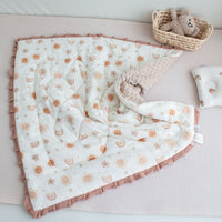 HKM-151699 Cozy Ruffled Cotton Quilt for Kids - Autumn & Winter Designs, 100x100cm