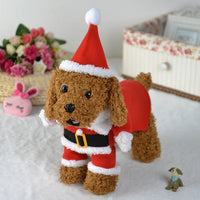 HKM-151891 Cozy Stretchable Santa Claus Pet Costume for Holiday Celebrations