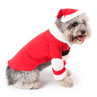 HKM-151891 Cozy Stretchable Santa Claus Pet Costume for Holiday Celebrations