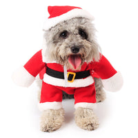 HKM-151891 Cozy Stretchable Santa Claus Pet Costume for Holiday Celebrations