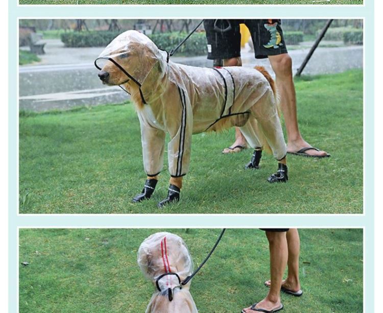 HKM-151891 Transparent Waterproof Raincoat for Large Dogs - Available in Sizes S to 7XL