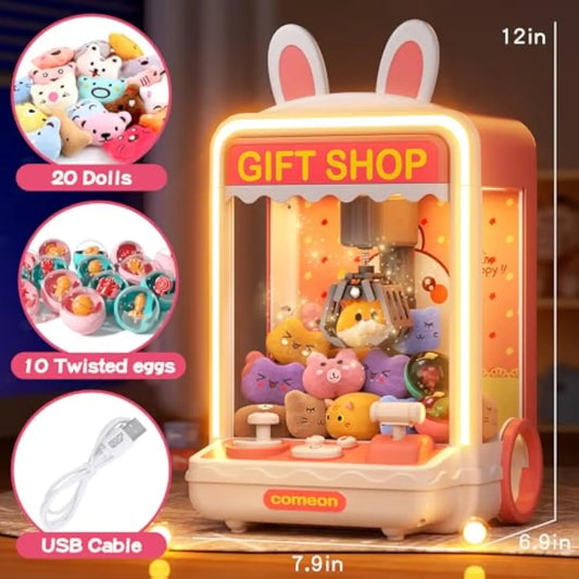 HKM-151955 Mini Electric Claw Machine for Kids - Candy Vending Grabber with Lights and Sounds