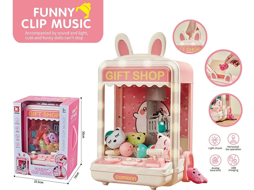HKM-151955 Mini Electric Claw Machine for Kids - Candy Vending Grabber with Lights and Sounds
