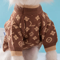 HKM-152019 Thick Warm Wool Dog Sweater for Autumn and Winter in Monochrome and Two-Tone Styles