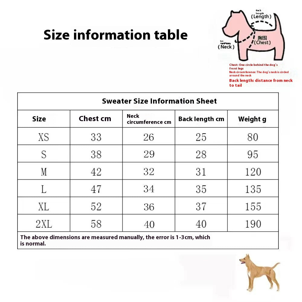 HKM-152019 Thick Warm Wool Dog Sweater for Autumn and Winter in Monochrome and Two-Tone Styles