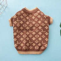 HKM-152019 Thick Warm Wool Dog Sweater for Autumn and Winter in Monochrome and Two-Tone Styles