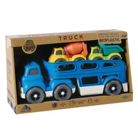 HKM-152083 Eco-Friendly Wheat-Straw Plastic Truck Carrier Toy with Two Small Cars for Kids Ages 2-7