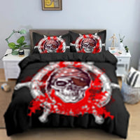HKM-152083 Gothic Skull Print Down Quilt Cover Set for Bedding in Multiple Sizes