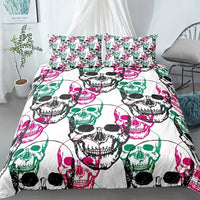 HKM-152083 Gothic Skull Print Down Quilt Cover Set for Bedding in Multiple Sizes