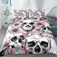 HKM-152083 Gothic Skull Print Down Quilt Cover Set for Bedding in Multiple Sizes