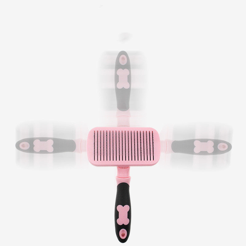HKM-152211 Automatic Hair Removal Comb for Cats and Small Dogs - Stainless Steel and Rubber Design, 10.5 x 18 CM