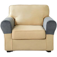 HKM-152339 Silver Fox Velvet Sofa Hand Rail Protective Cover Set - Elastic Full-Cover in Solid Colors