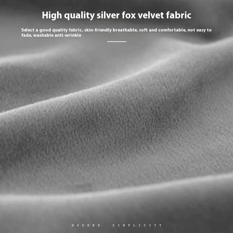 HKM-152339 Silver Fox Velvet Sofa Hand Rail Protective Cover Set - Elastic Full-Cover in Solid Colors