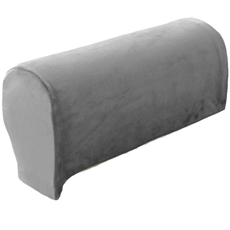 HKM-152339 Silver Fox Velvet Sofa Hand Rail Protective Cover Set - Elastic Full-Cover in Solid Colors