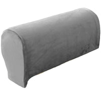 HKM-152339 Silver Fox Velvet Sofa Hand Rail Protective Cover Set - Elastic Full-Cover in Solid Colors