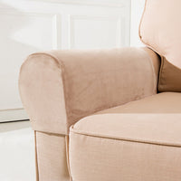 HKM-152339 Silver Fox Velvet Sofa Hand Rail Protective Cover Set - Elastic Full-Cover in Solid Colors