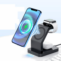 HKM-152339 Three-in-One Magnetic Wireless Charger with Desktop Stand for Apple Devices