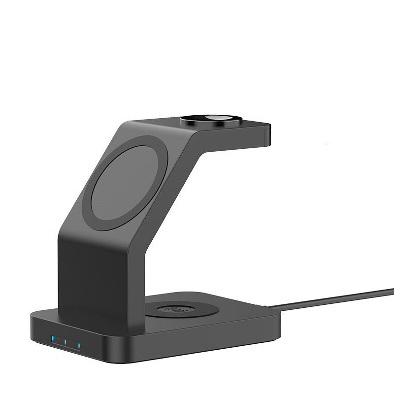 HKM-152339 Three-in-One Magnetic Wireless Charger with Desktop Stand for Apple Devices