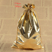 HKM-152403 Gold and Silver Drawstring Jewelry Packaging Bag
