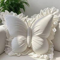 HKM-152403 Lace Butterfly Plush Waist Support Pillow in Pink, White, and Purple