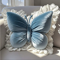 HKM-152403 Lace Butterfly Plush Waist Support Pillow in Pink, White, and Purple