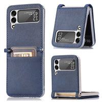 HKM-152531 Samsung Z Flip 3 5G Leather Card Holder Case with Up and Down Folding Screen Design