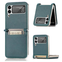 HKM-152531 Samsung Z Flip 3 5G Leather Card Holder Case with Up and Down Folding Screen Design