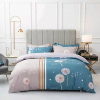 HKM-152595 Brushed Winter Four-Piece Bedding Set with Duvet Cover and Floral Patterns