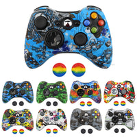 HKM-152659 Anti-Drop Silicone Protective Cover with Button Cap for Video Game Controllers