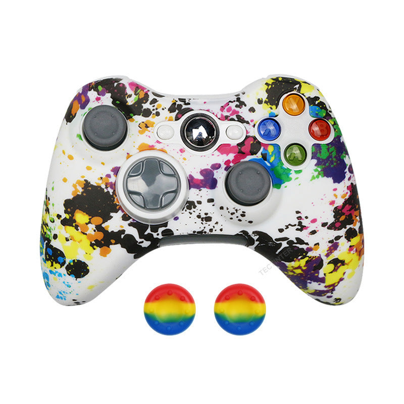 HKM-152659 Anti-Drop Silicone Protective Cover with Button Cap for Video Game Controllers