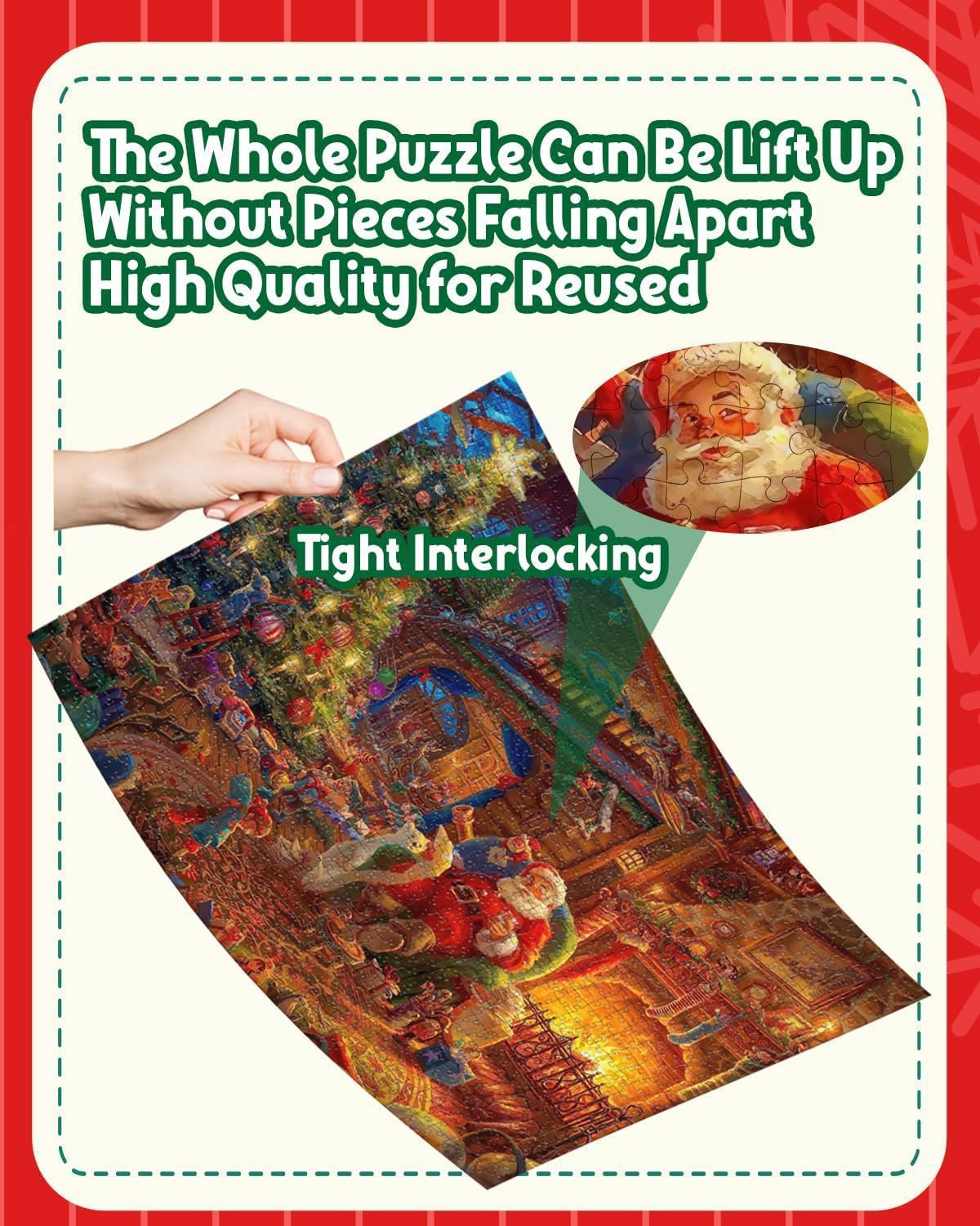 HKM-152723 24-Day Christmas Countdown Santa Claus Scene Puzzle, 31x21x5cm, Paper Material