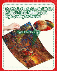 HKM-152723 24-Day Christmas Countdown Santa Claus Scene Puzzle, 31x21x5cm, Paper Material