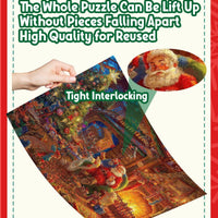 HKM-152723 24-Day Christmas Countdown Santa Claus Scene Puzzle, 31x21x5cm, Paper Material