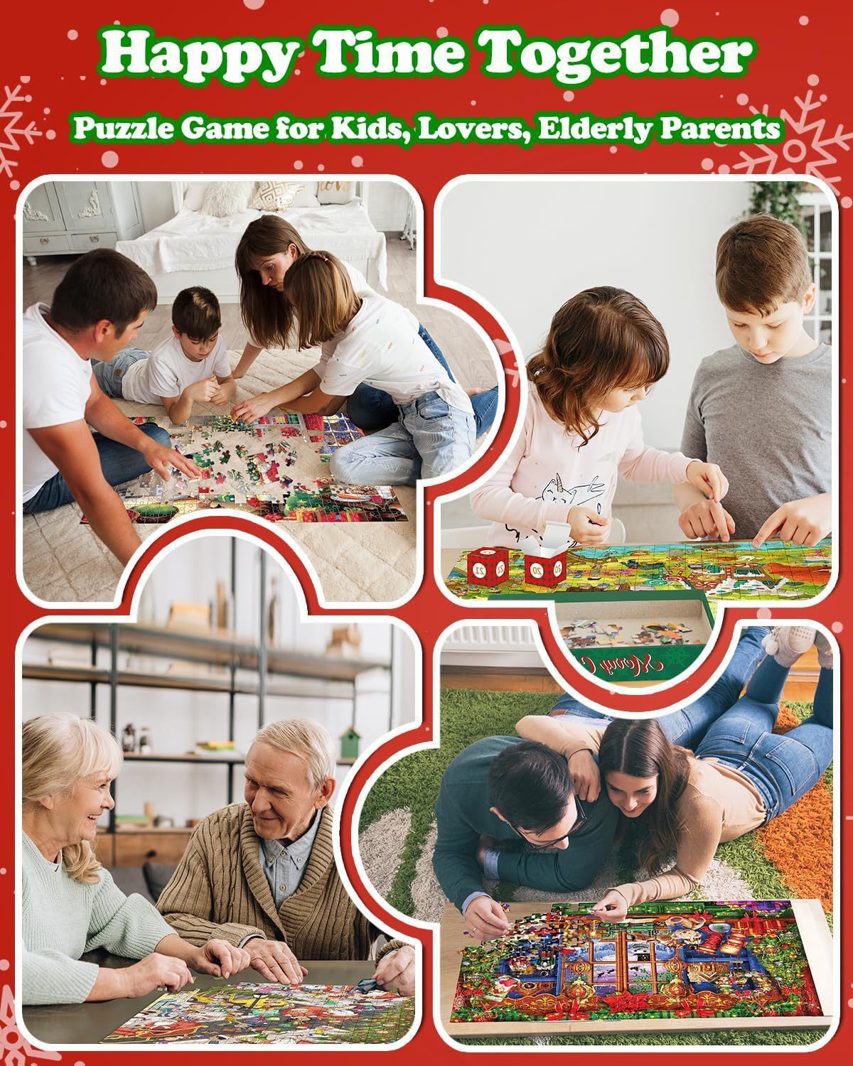 HKM-152723 24-Day Christmas Countdown Santa Claus Scene Puzzle, 31x21x5cm, Paper Material