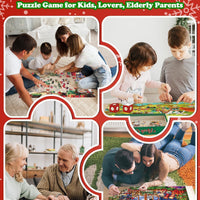 HKM-152723 24-Day Christmas Countdown Santa Claus Scene Puzzle, 31x21x5cm, Paper Material